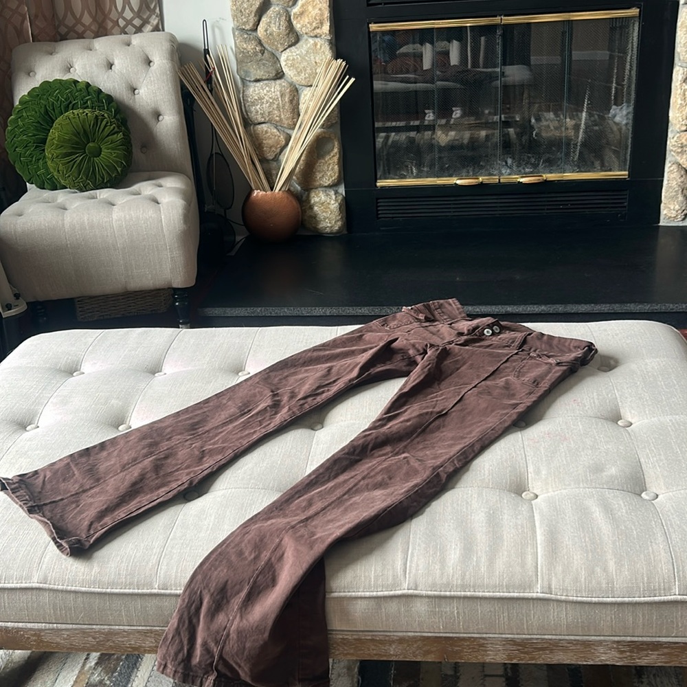 J Galt Brandy Melville Brown Flare Pants Size Small - Picture 1 of 8